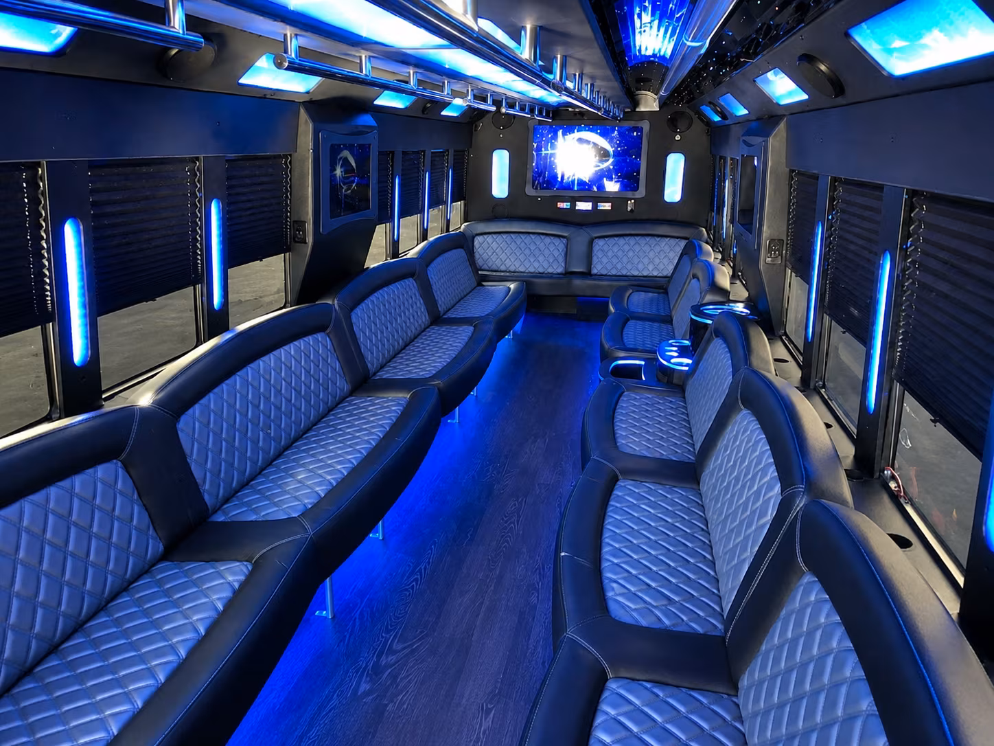 Passenger watching the Hayward scenery during a regional party bus road trip
