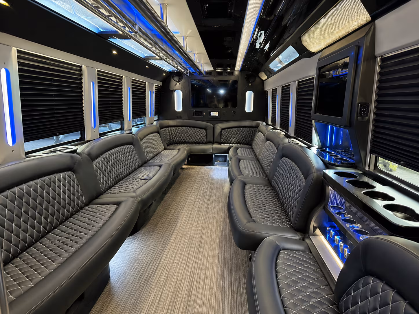 Hayward Prom & Homecoming Transportation party bus interior