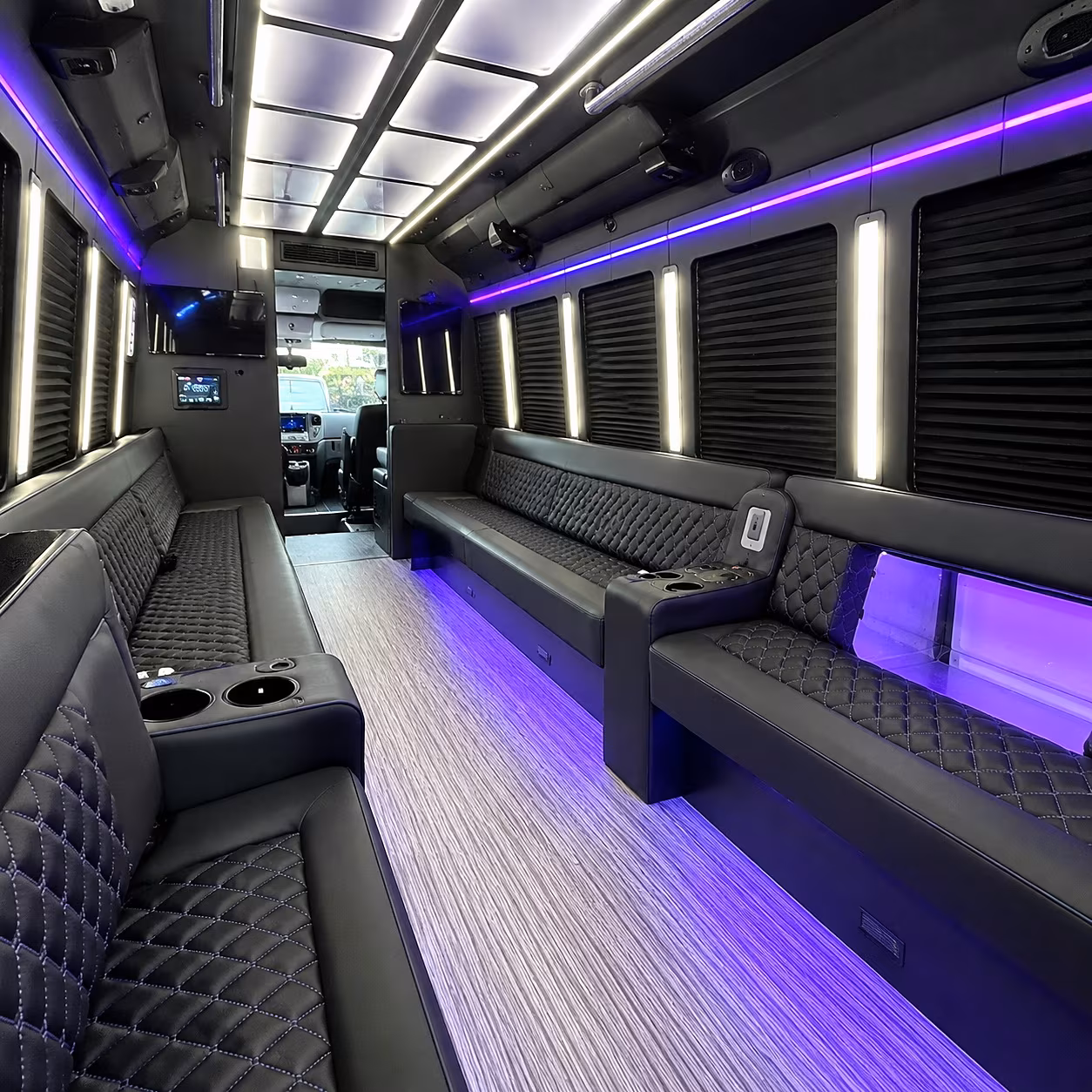 Hayward Wedding Transportation party bus interior
