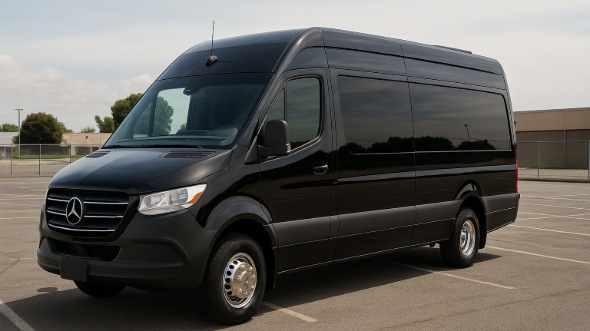 Exterior of Hayward Party Bus Company's 14 Passenger Sprinter Limousine in Hayward