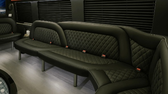 Interior of Charter Bus Company Pleasanton's 14 Passenger Sprinter Limousine in Pleasanton