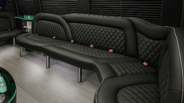 Interior of Hayward Party Bus Company's 18 Passenger Party Bus in Hayward