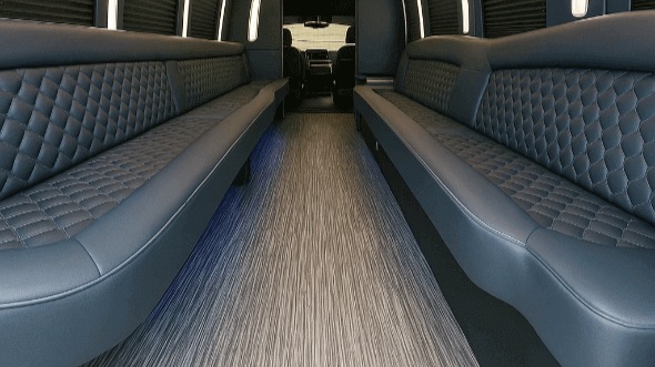 Interior of Charter Bus Company Pleasanton's 20 Passenger Party Bus in Pleasanton
