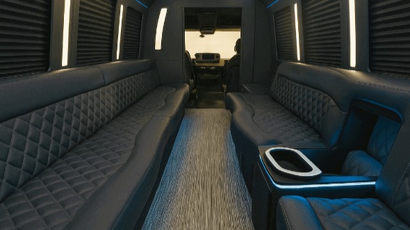 Interior of Charter Bus Company Union City's 20 Passenger Party Bus in Union City