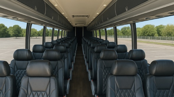Interior of Charter Bus Company Hayward's 44 Passenger Charter Bus in Hayward