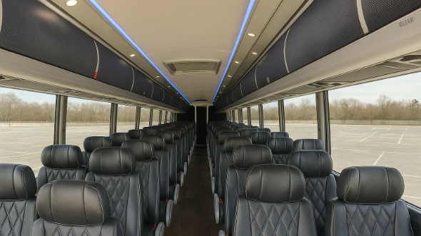 Interior of Charter Bus Company Hayward's 45 Passenger Charter Bus in Hayward