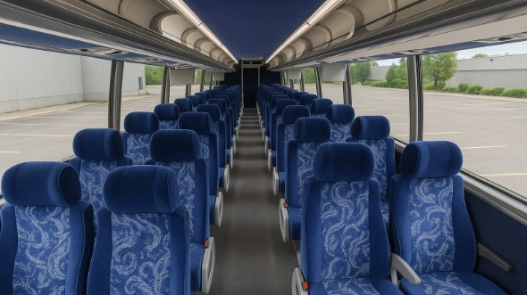 Interior of Charter Bus Company Hayward's 55 Passenger Charter Bus in Hayward