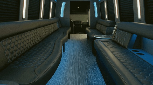 hayward 40 passenger party bus inside